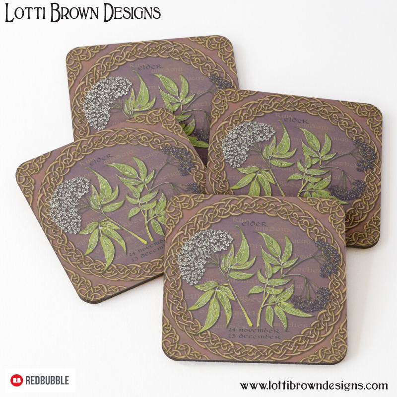 Celtic elder tree coasters