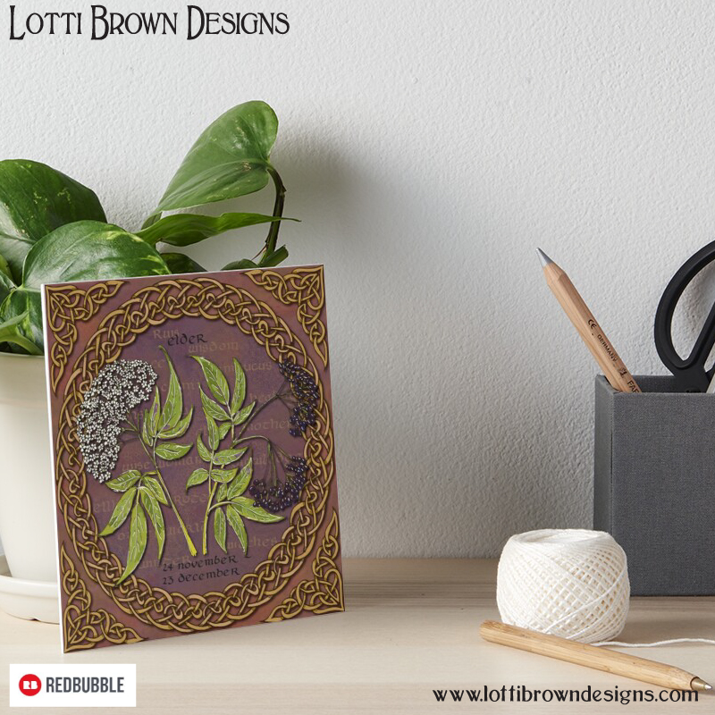 Celtic elder tree mini art print