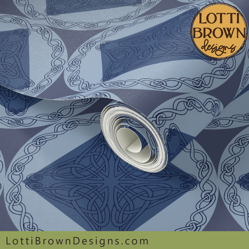 Celtic wallpaper in blue