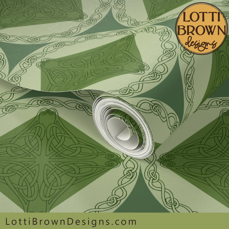 Celtic wallpaper in green