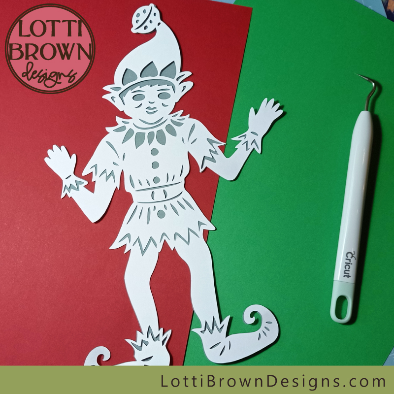 Papercut Christmas elf