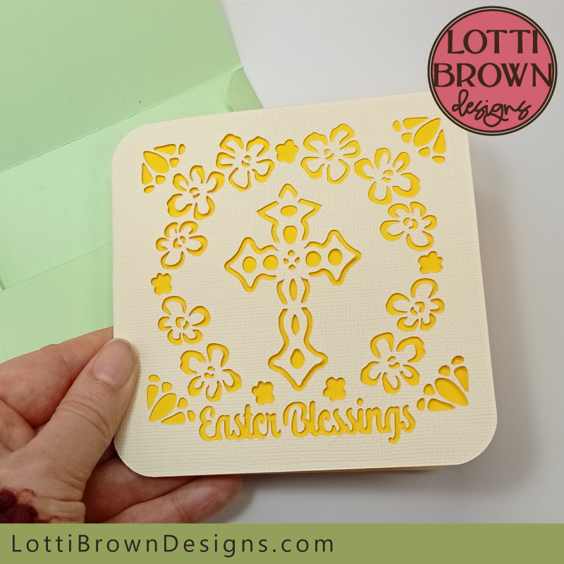 Easter blessings card SVG template