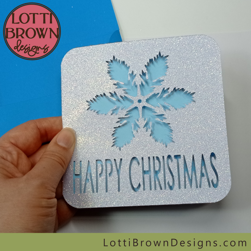 Snowflake Christmas card design for Cricut