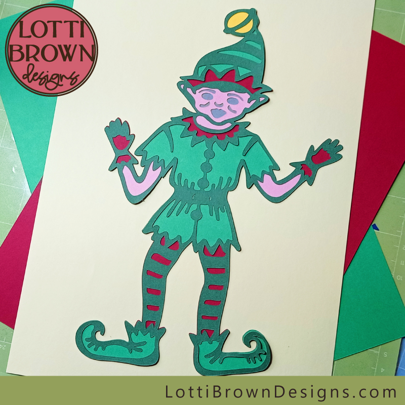 Christmas elf layered cardstock project