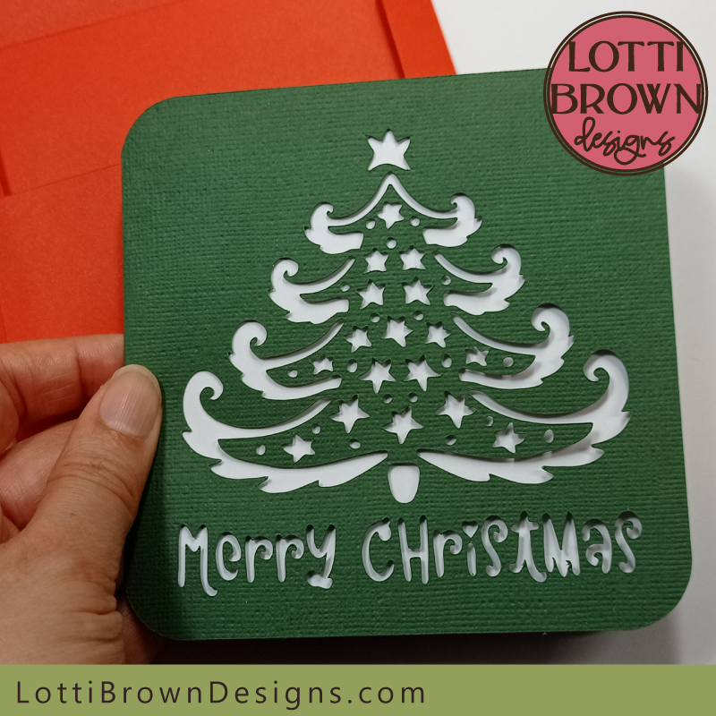 Christmas tree card template SVG