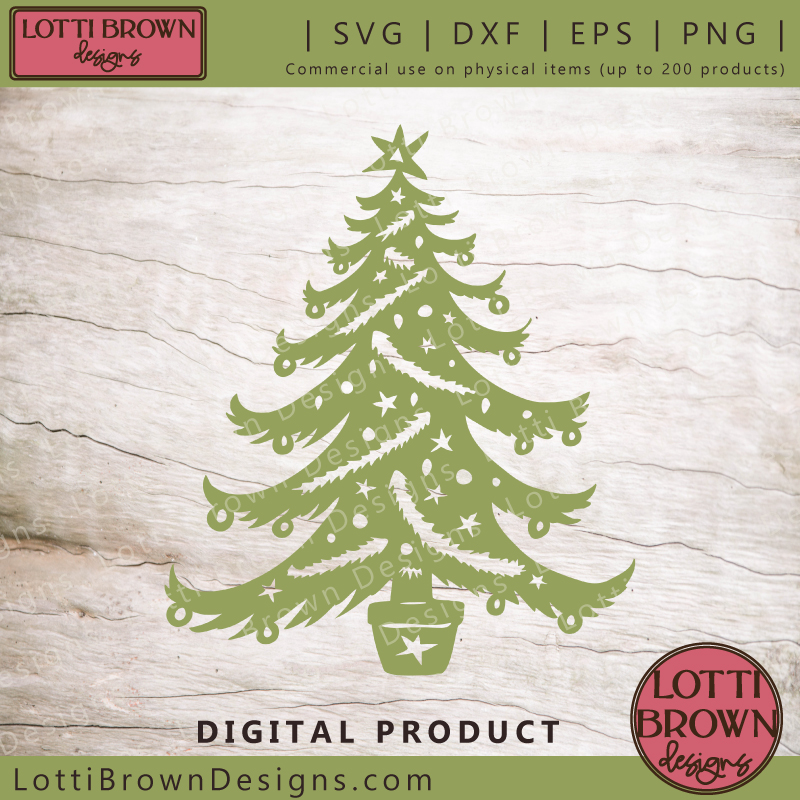 'Traditional' Christmas Tree SVG File