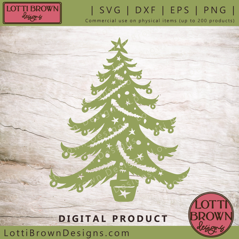 Traditional Christmas tree SVG file