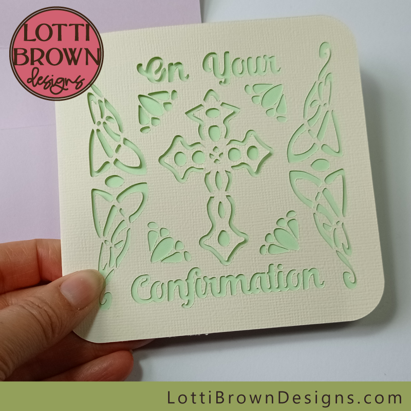 Pretty confirmation card with cross