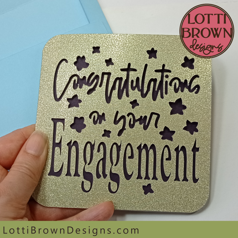 Congratulations on your engagement glittery card template
