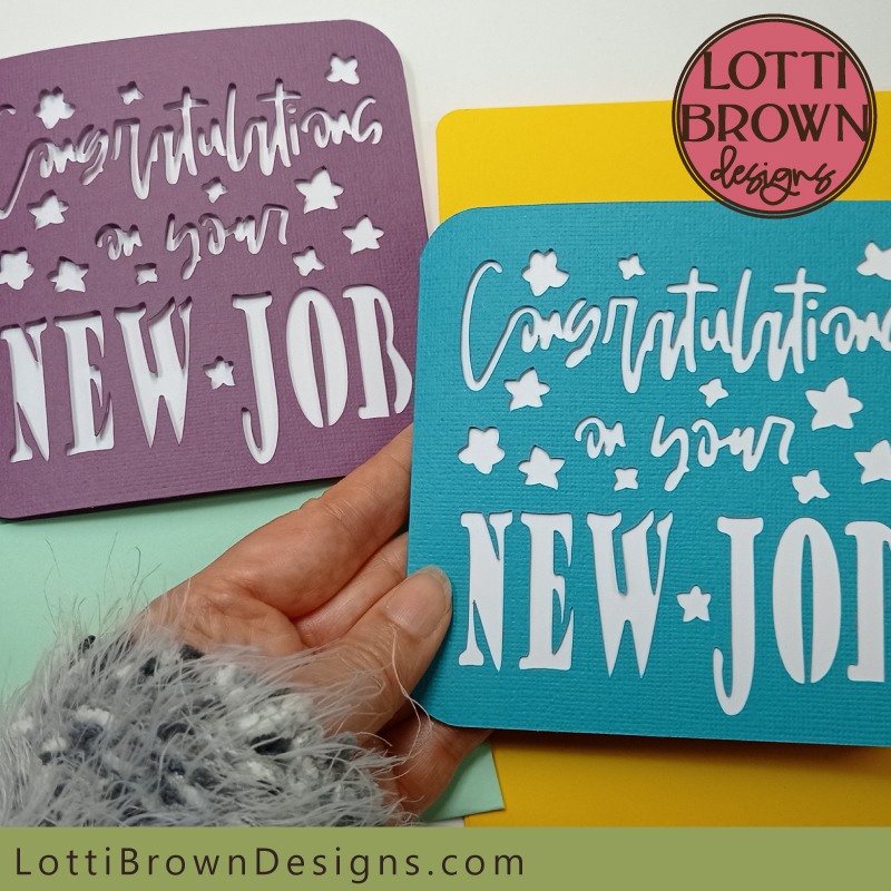 New job congratulations card cut file