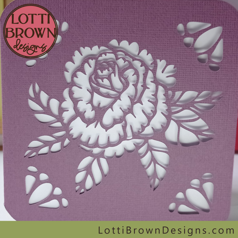 Papercut rose card