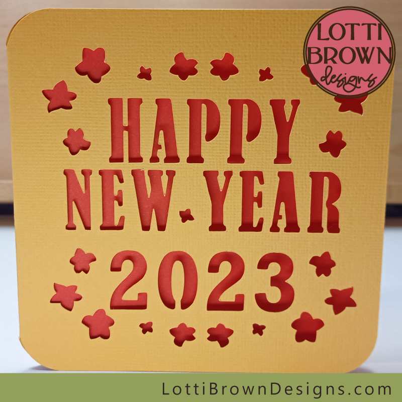 New year 2023 card SVG template