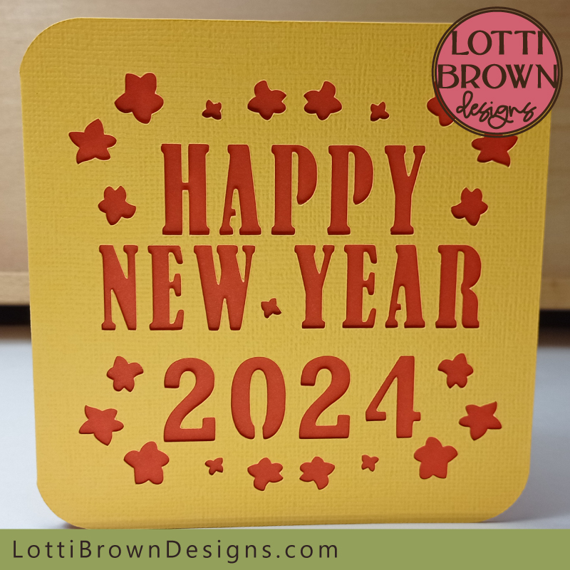 2024 New Year card Cricut template