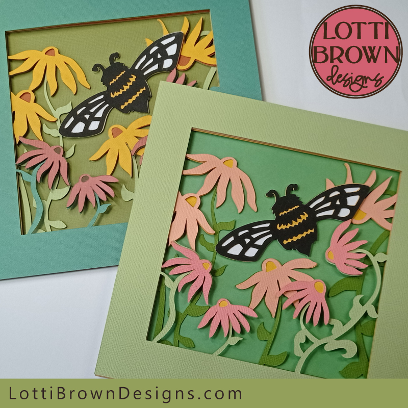 Bee shadow box paper craft colour ideas