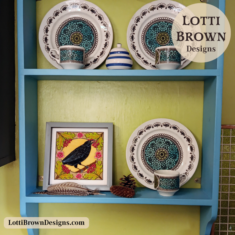 Crow art displayed in my country kitchen