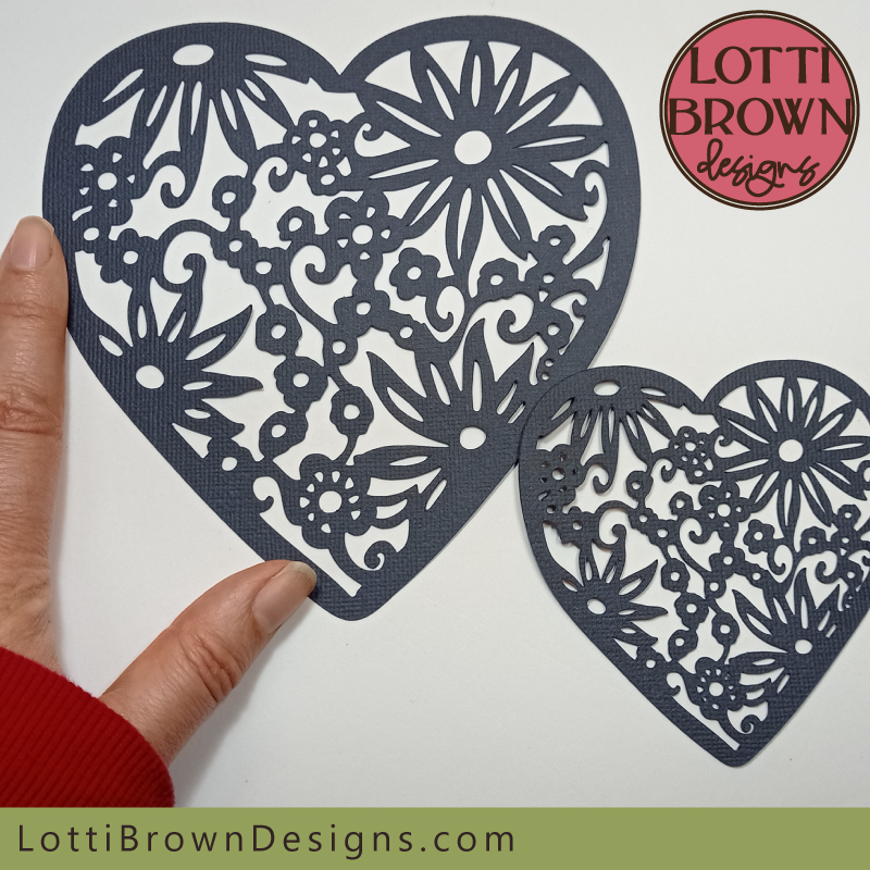 Floral heart - large and small