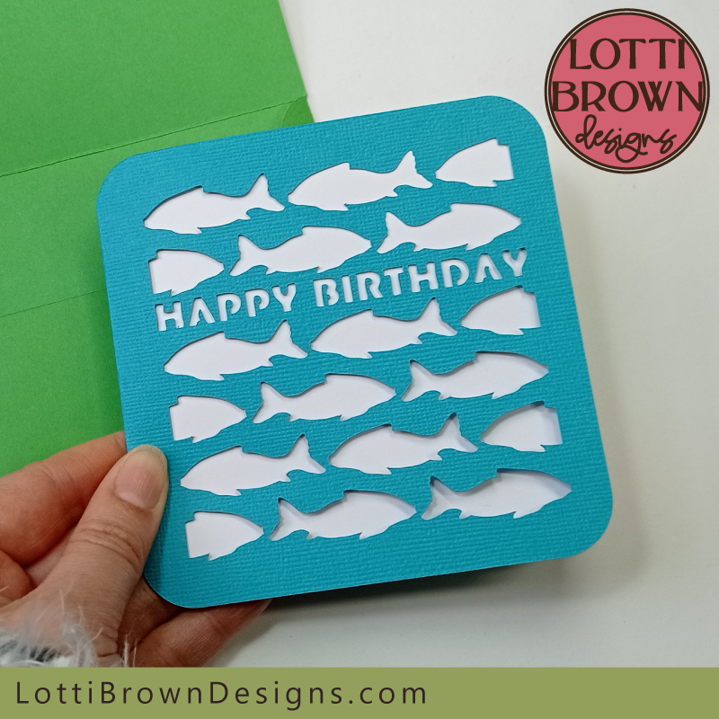 Fish birthday card template