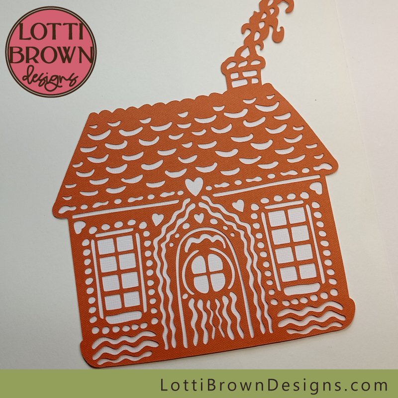 Cute gingerbread cottage template SVG