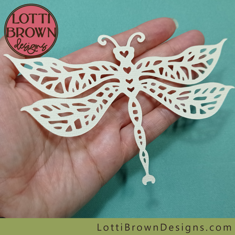 Tiny dragonfly papercut template