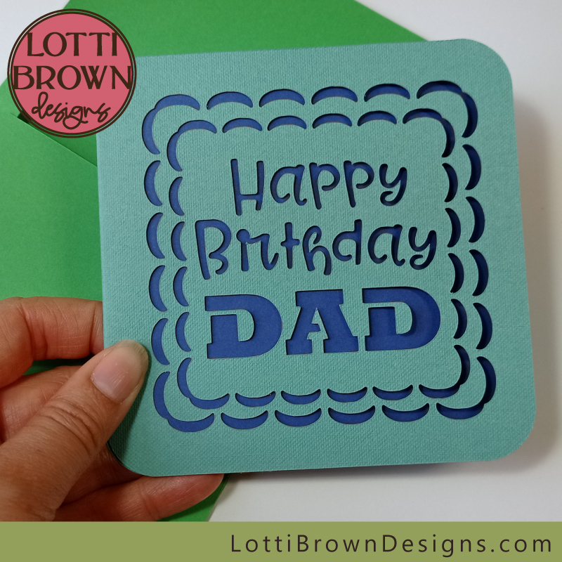 Dad birthday card SVG cut file