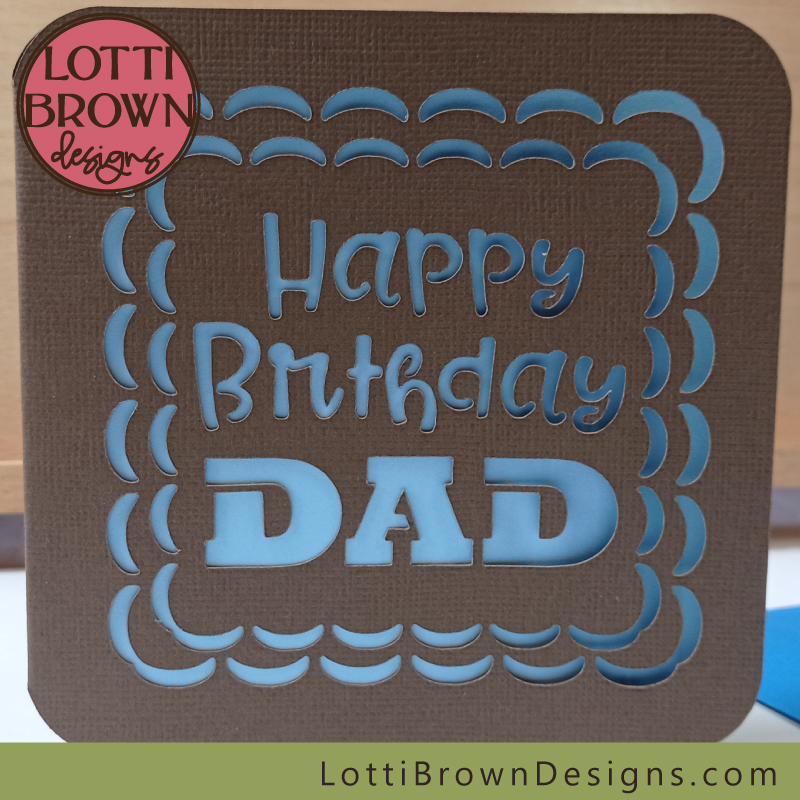 Happy Birthday Dad papercut card template