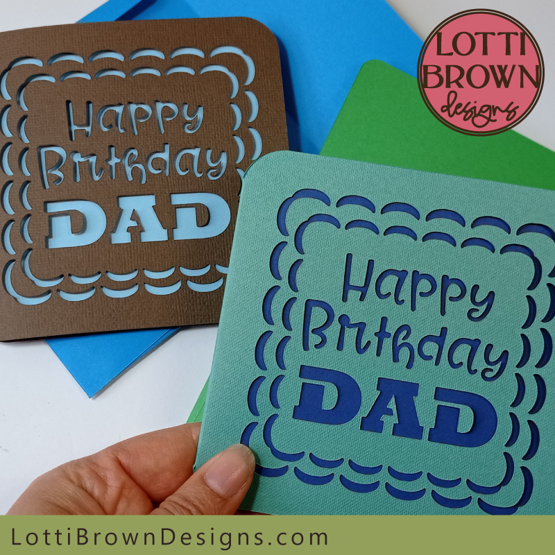 Dad birthday card template for Cricut