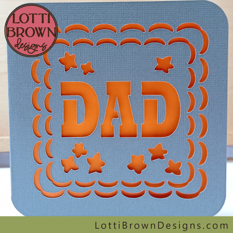Dad card SVG - orange and grey