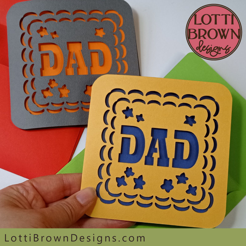Simple 'Dad' card SVG for birthday or Father's Day