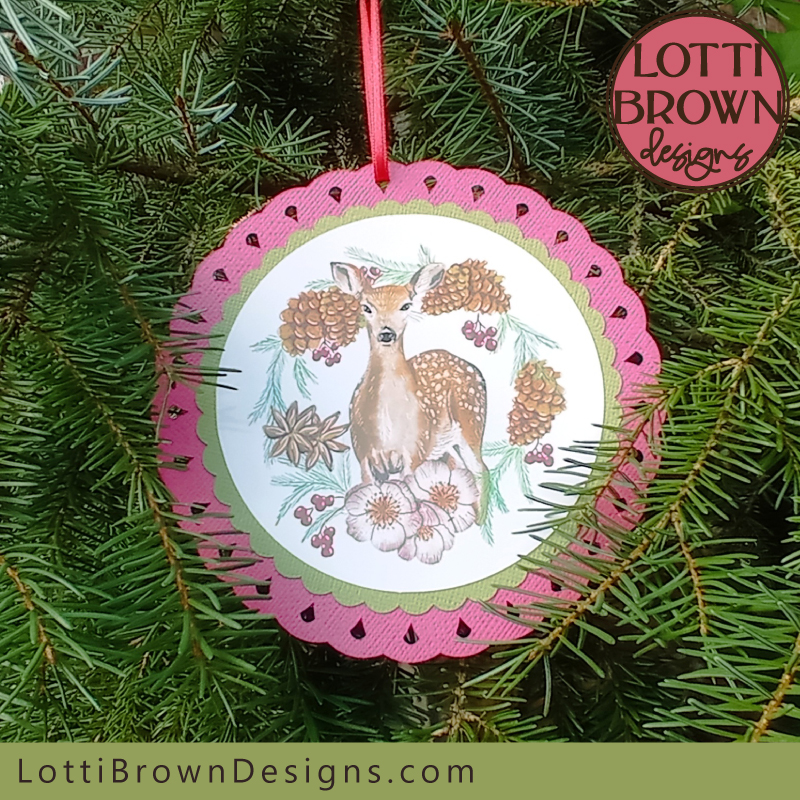 Deer Christmas tree decoration for Cricut crafting