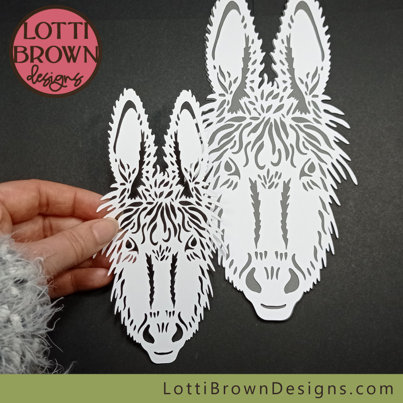 Cute papercut donkey faces