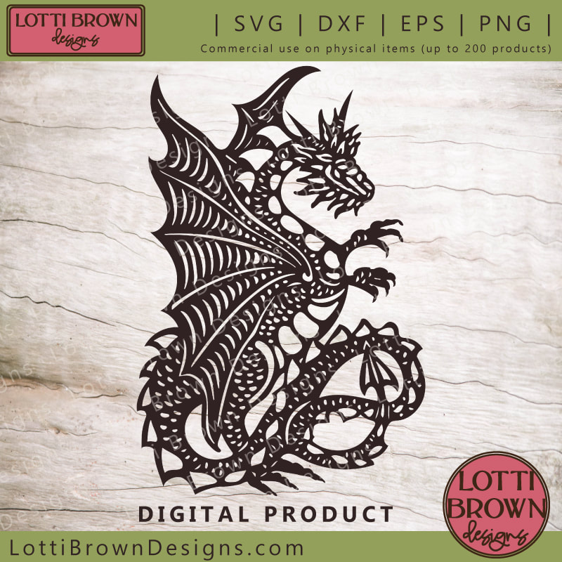 Standing dragon SVG file