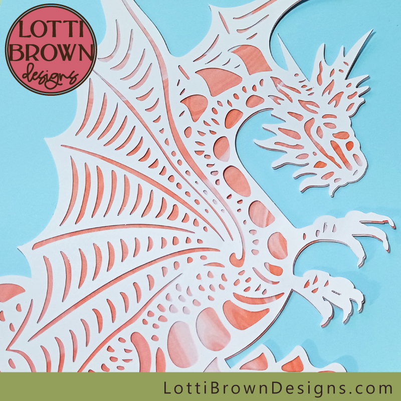 Dragon papercut SVG file