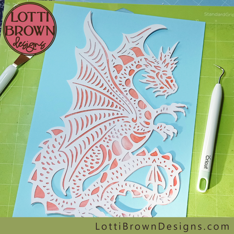 Standing dragon papercut