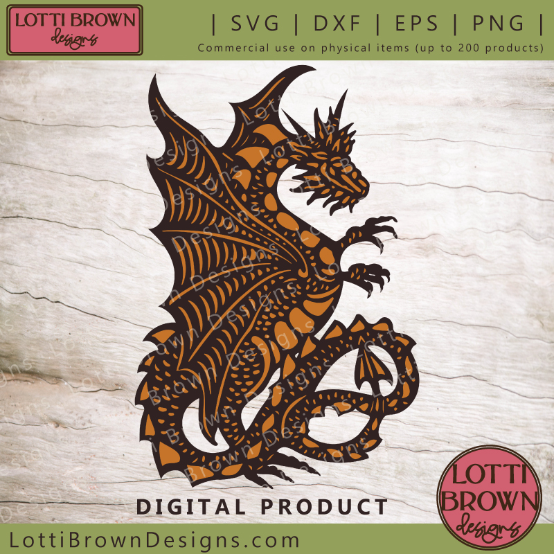 Standing dragon SVG design