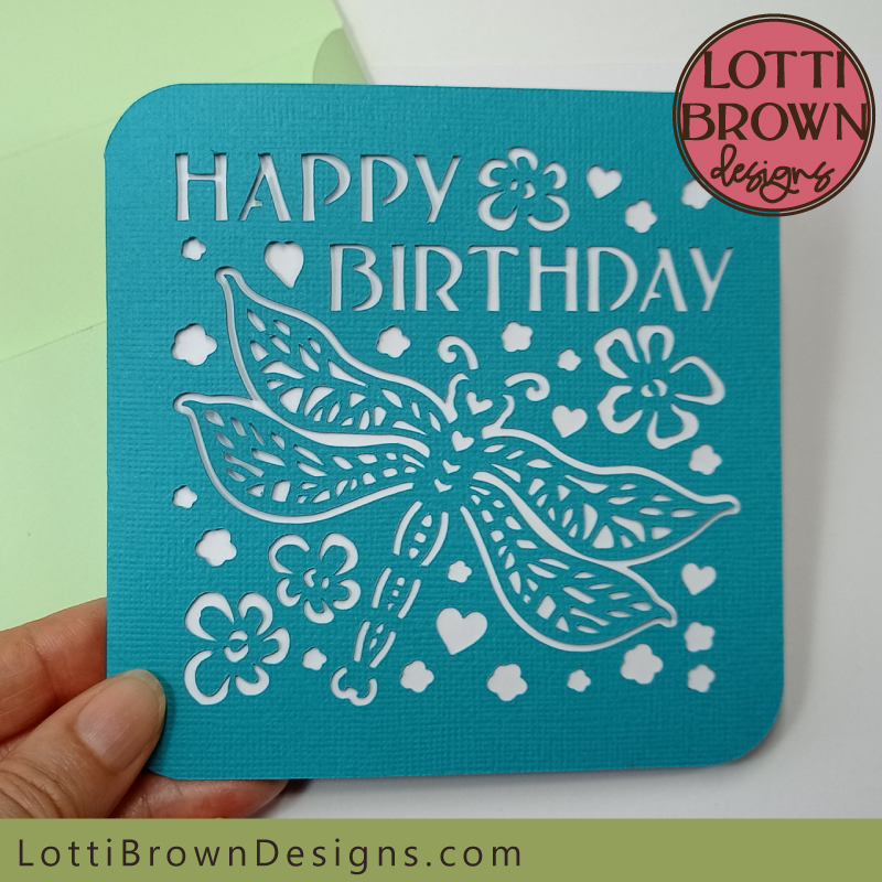 Dragonfly birthday card template