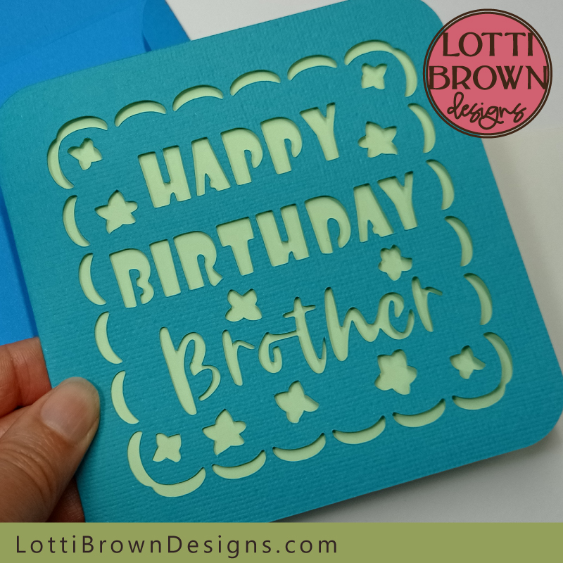 Brother birthday card cut file template