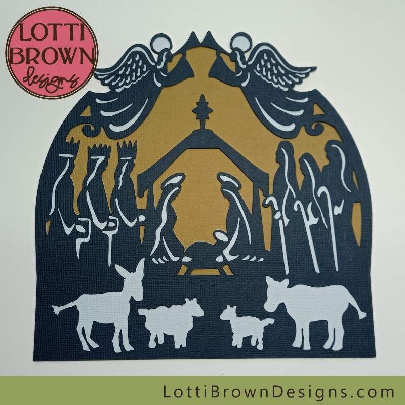 Simple nativity scene SVG template