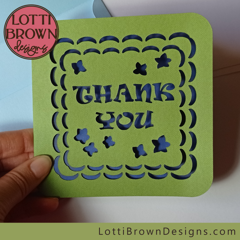 Thank you card SVG template (non-floral design)