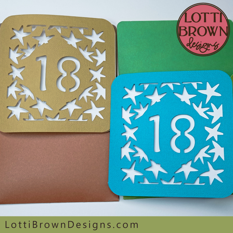 Unisex 18th birthday card SVG for men/boys and women/girls