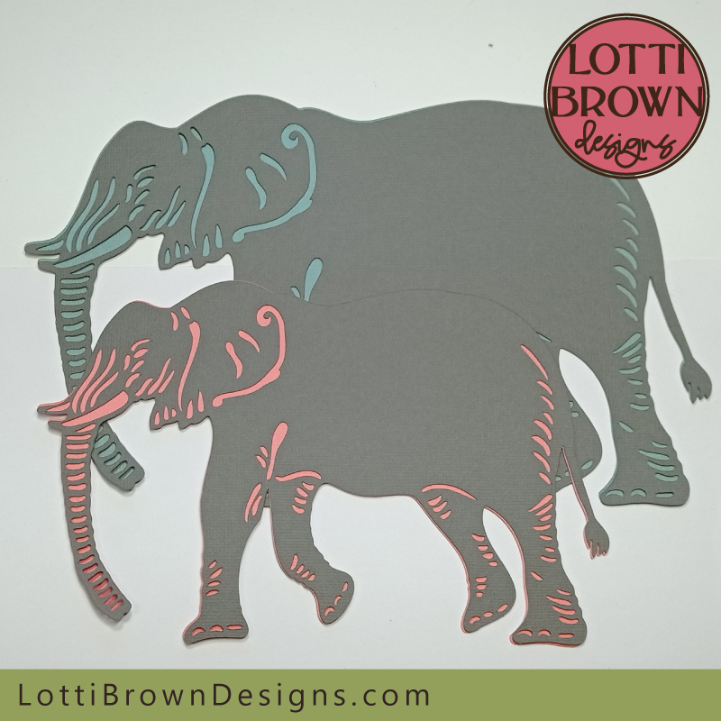 Cut file template - elephant realistic style