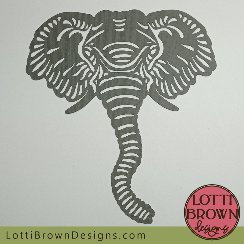 Realistic elephant face SVG, PNG, DXF, EPS