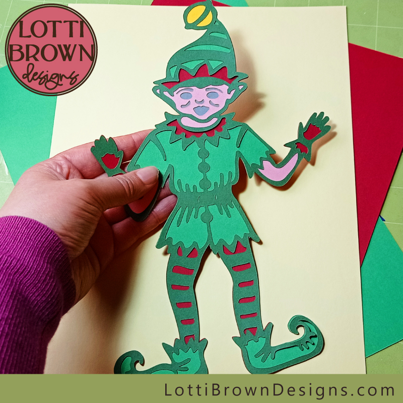 Cardstock elf for Christmas