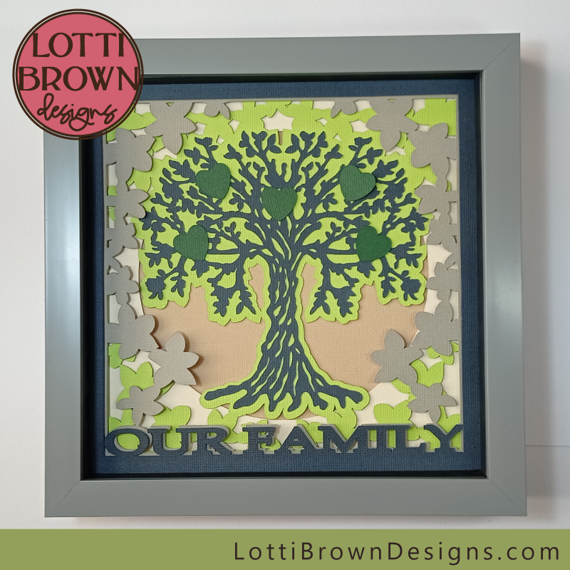 Our Family Tree shadow box template - green