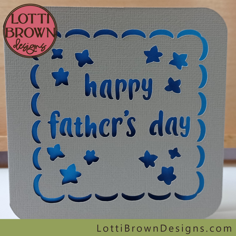 Papercut card SVG template for Father's Day