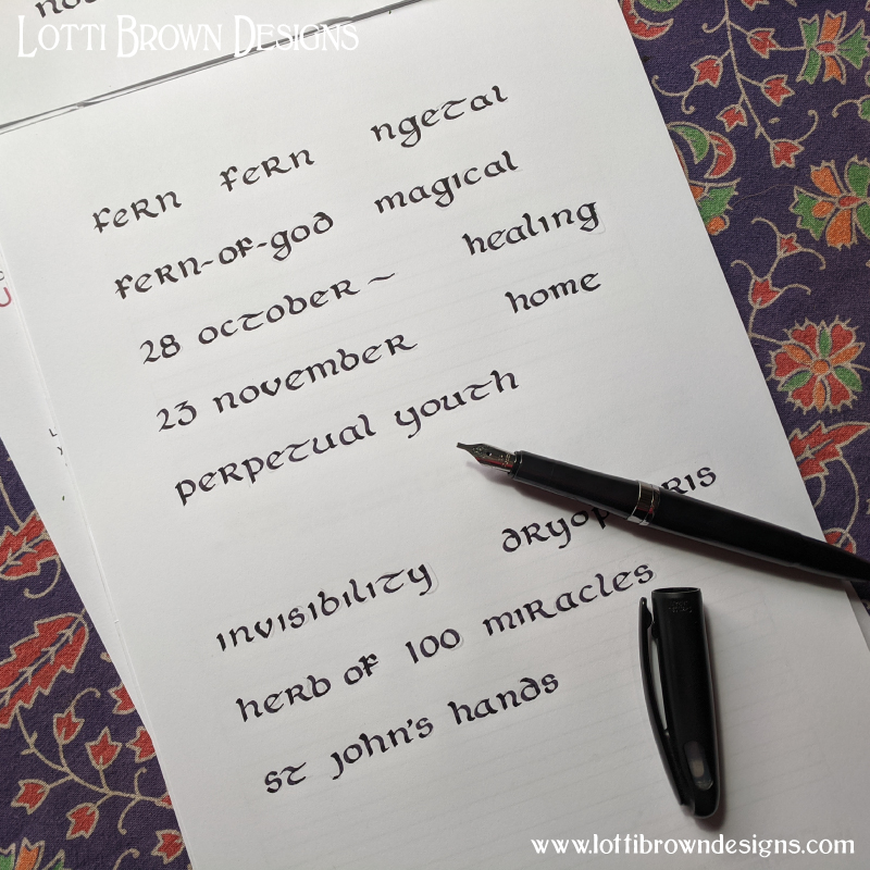 Fern meaning calligraphy