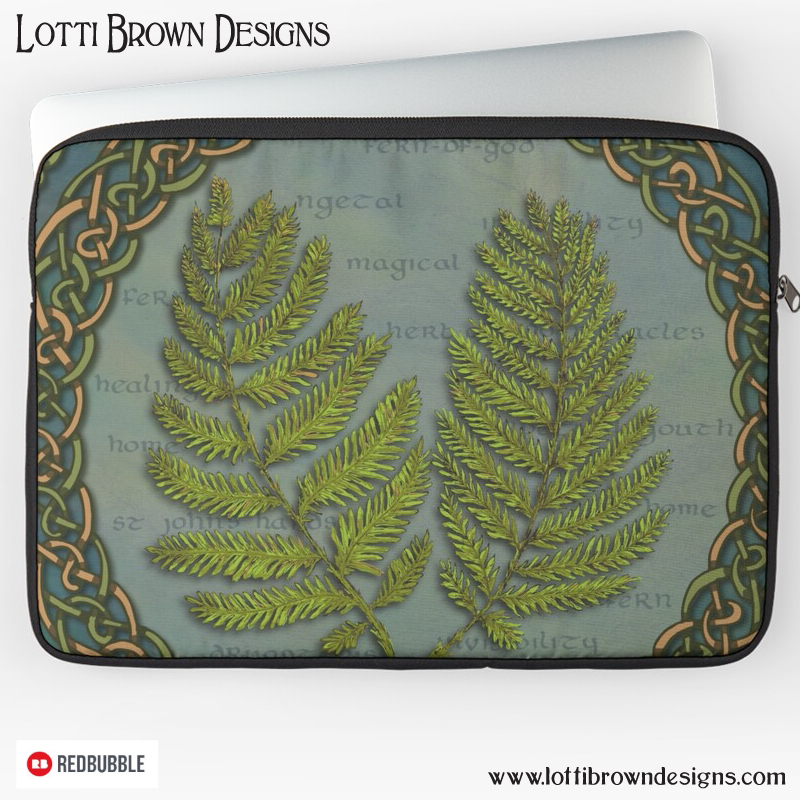 Celtic fern laptop sleeve