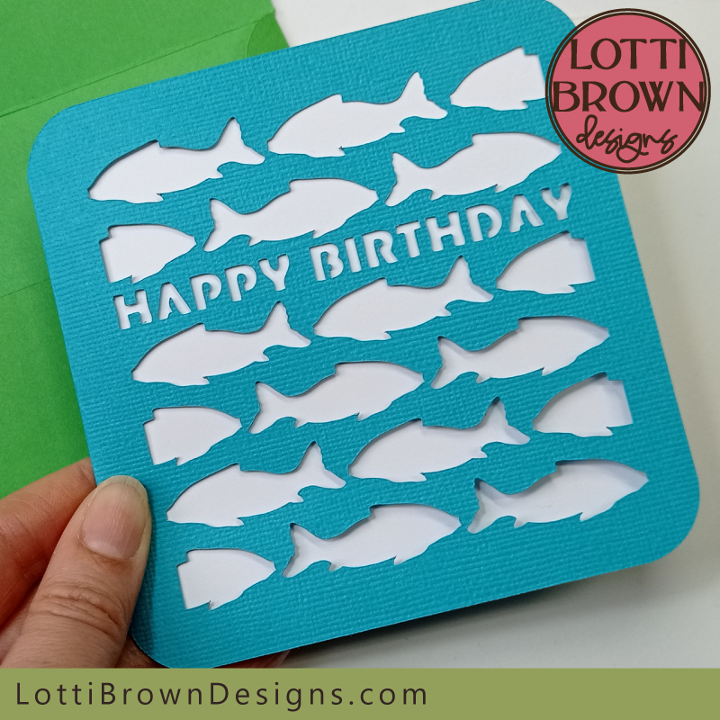 Fish birthday card template