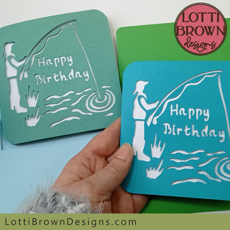 Fishing birthday card SVG