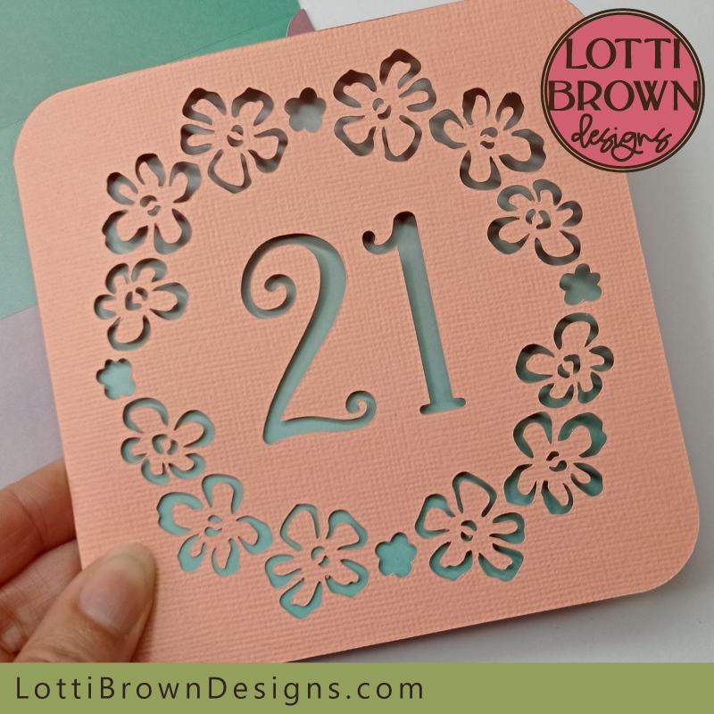 Floral 21st birthday card template