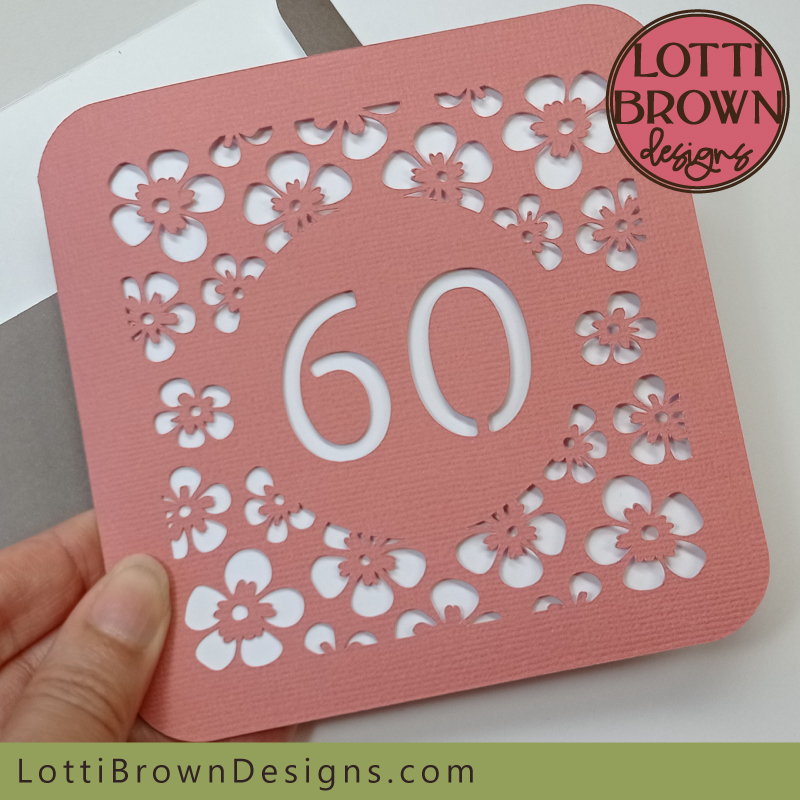 Floral 60th card template